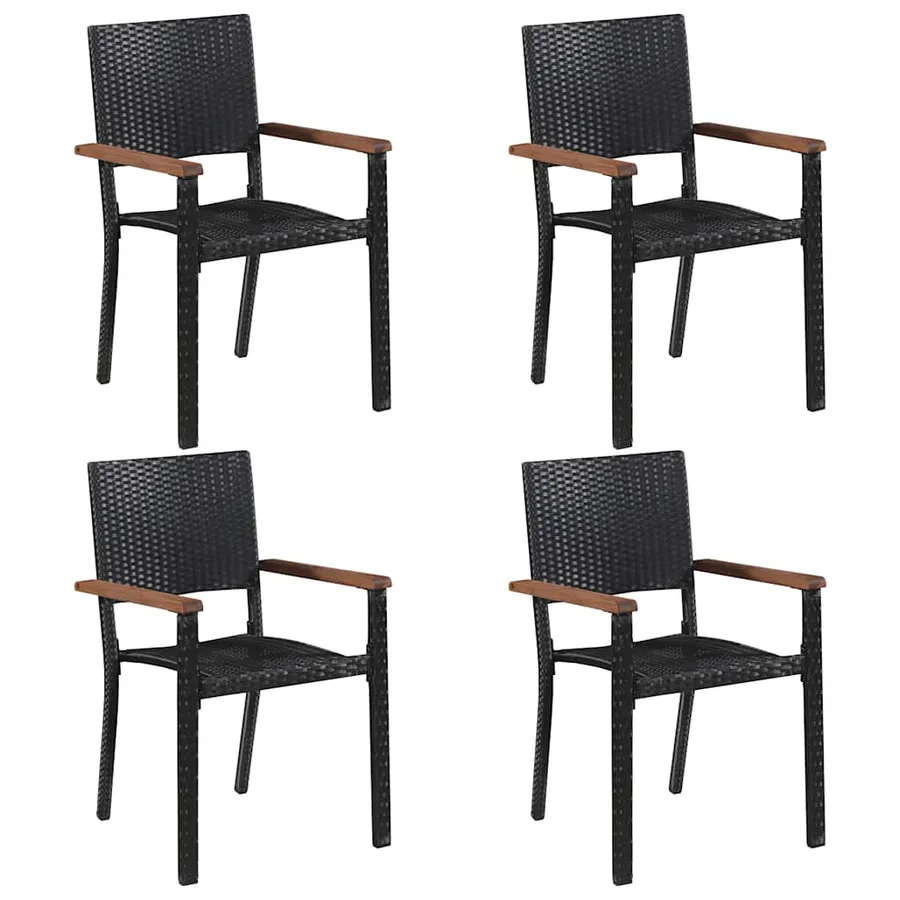 Ensemble à manger de jardin 5 pcs Noir - 5