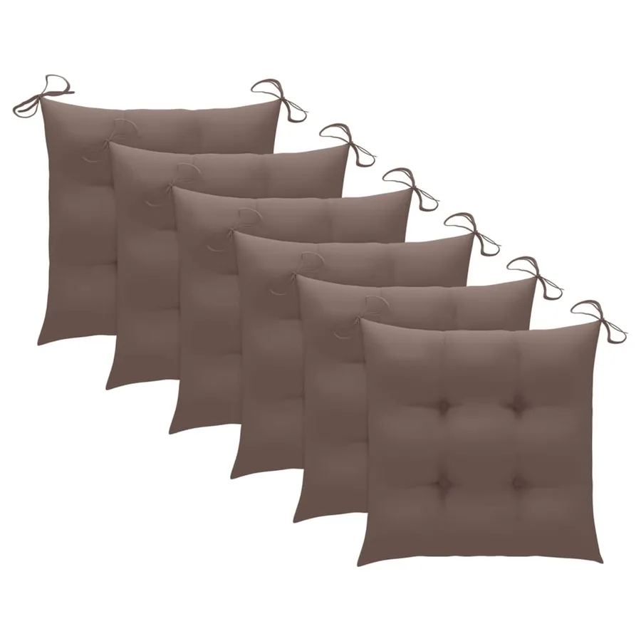 Chaises de jardin et coussins lot de 8 Bois acacia solide Gris - 5