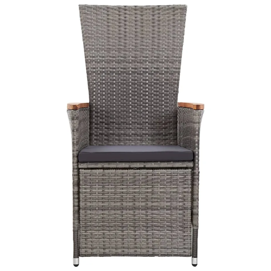 Ensemble à manger de jardin avec coussins 7 pcs Gris - 4