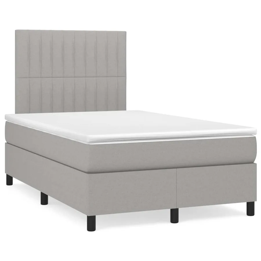 Sommier à lattes de lit avec matelas Gris clair 120x200cm Tissu - 2