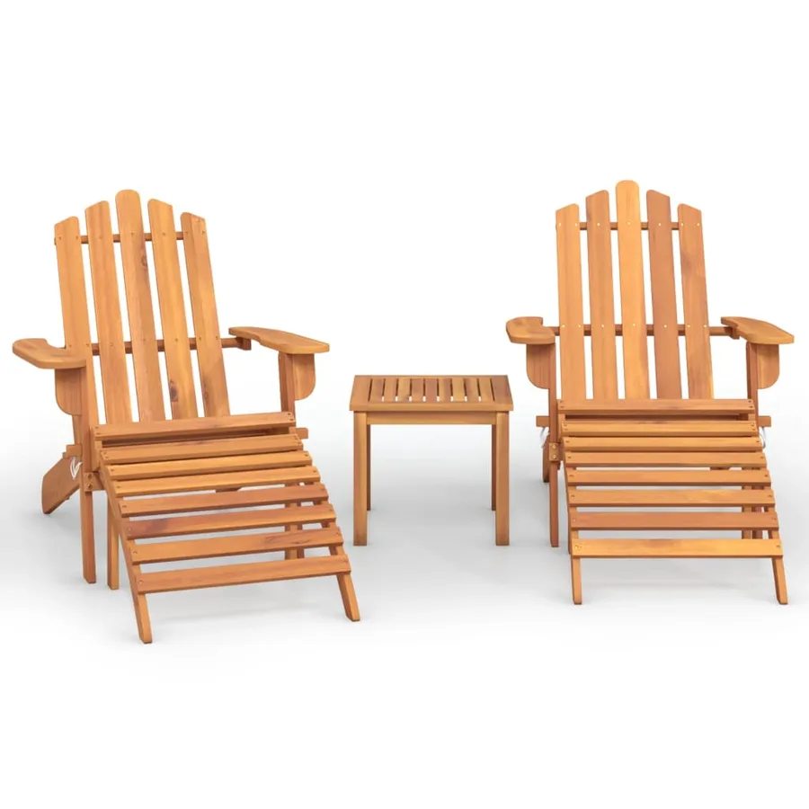 Ensemble de salon de jardin Adirondack 3 pcs bois acacia solide - 2