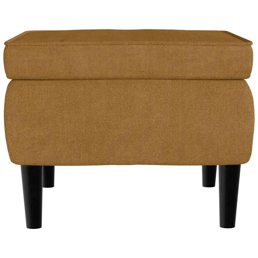 Fauteuil à oreilles avec tabouret marron velours - 9