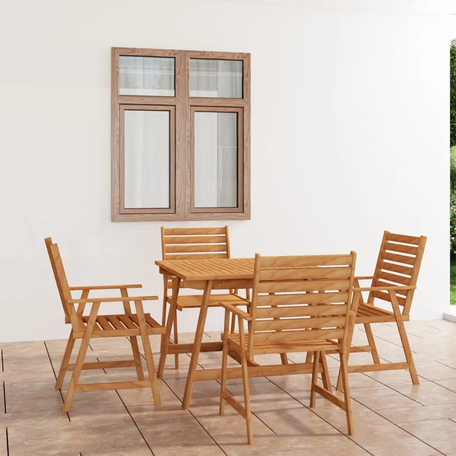 Ensemble à manger de jardin 5 pcs Bois d'acacia solide