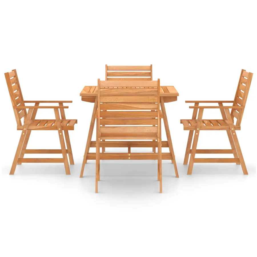 Ensemble à manger de jardin 5 pcs Bois d'acacia solide - 3