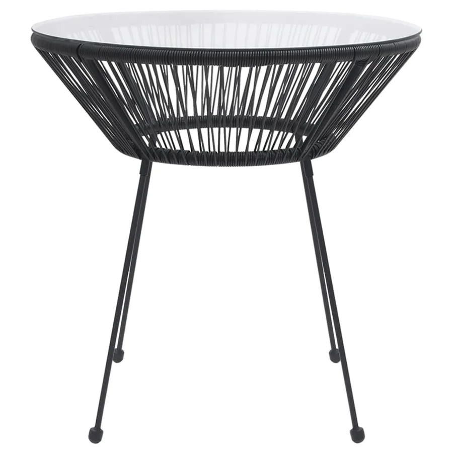 Ensemble à manger de jardin 5 pcs Noir - 5