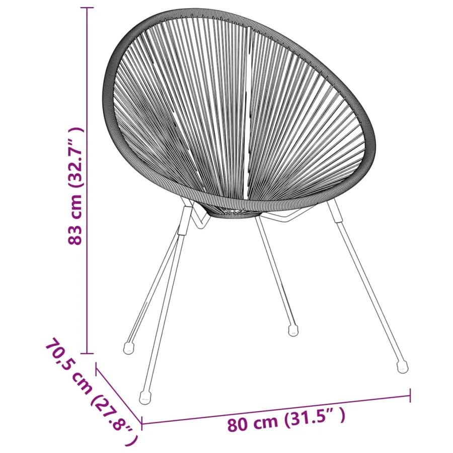 Ensemble à manger de jardin 5 pcs Noir - 8