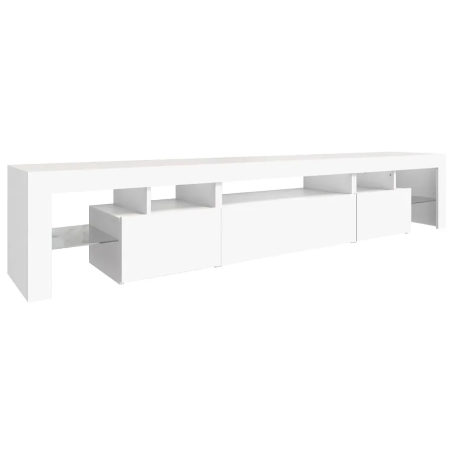 Meuble TV avec lumières LED Blanc 215x36,5x40 cm - 7