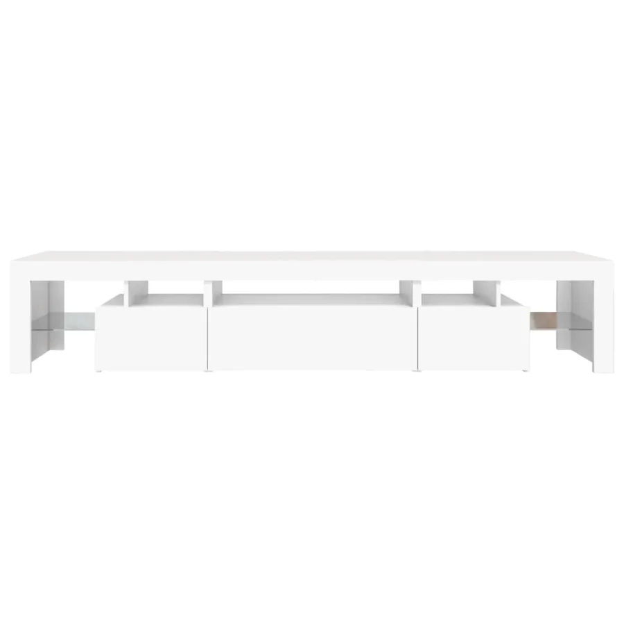Meuble TV avec lumières LED Blanc 215x36,5x40 cm - 9