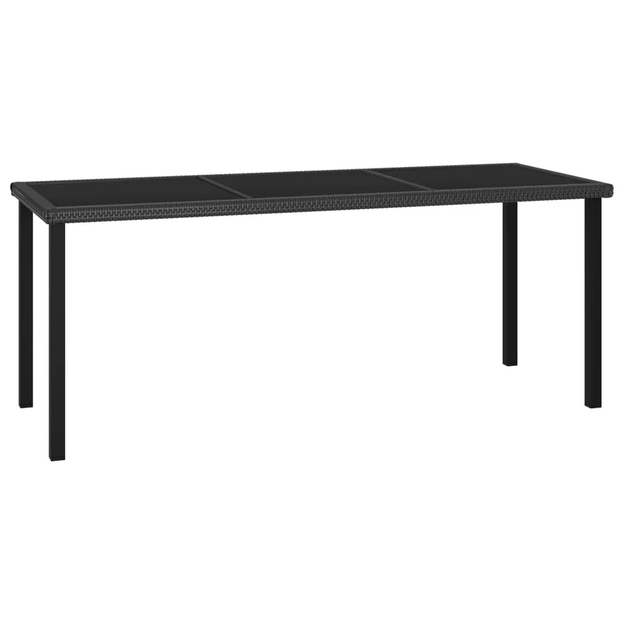 Ensemble à manger de jardin 7 pcs Résine tressée Noir - 3