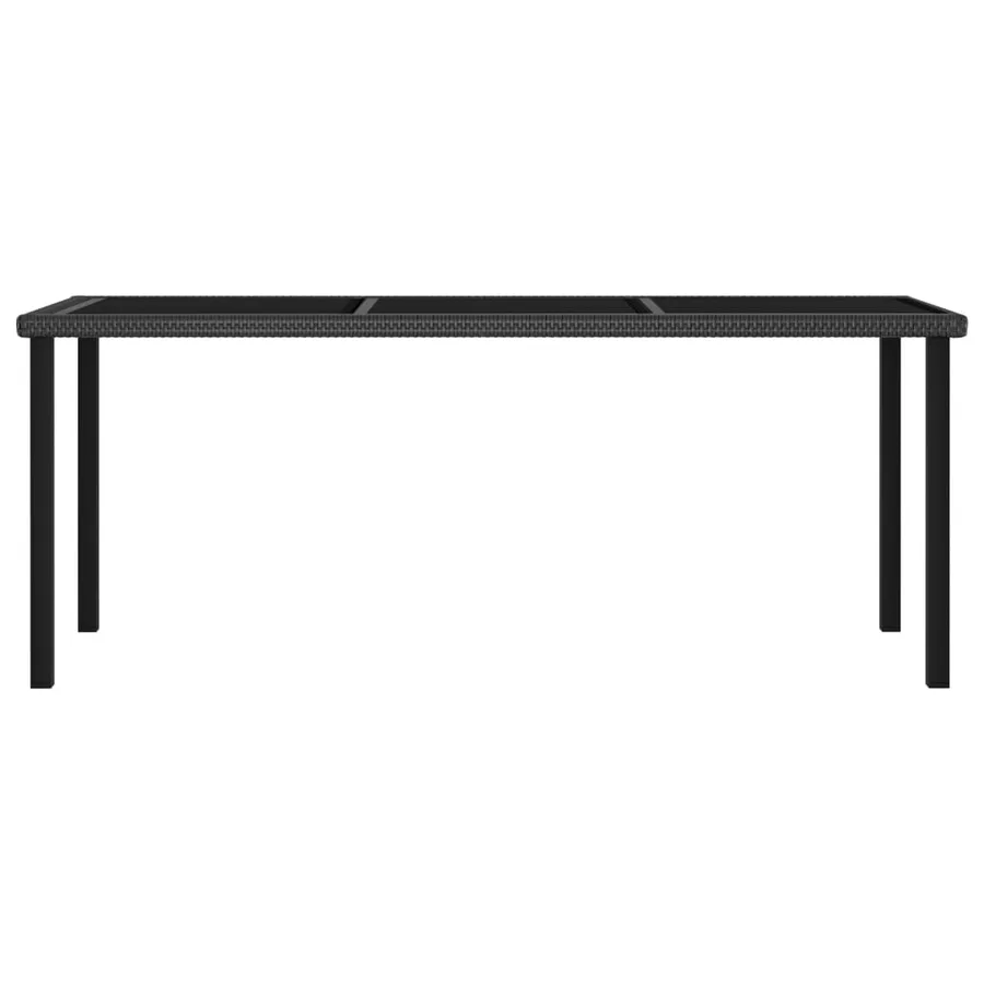 Ensemble à manger de jardin 7 pcs Résine tressée Noir - 4