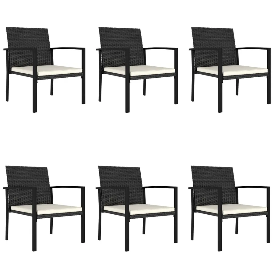 Ensemble à manger de jardin 7 pcs Résine tressée Noir - 7