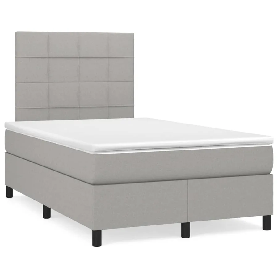 Sommier à lattes de lit avec matelas Gris clair 120x200cm Tissu - 2