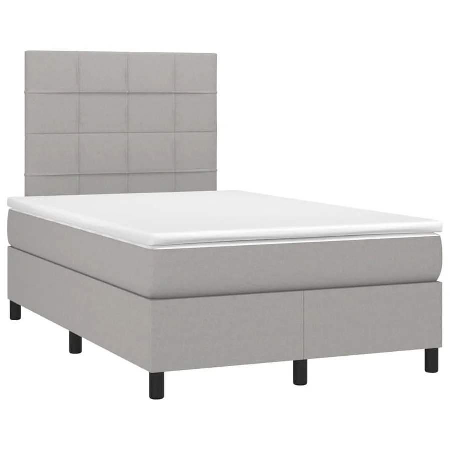 Sommier à lattes de lit avec matelas Gris clair 120x200cm Tissu - 3