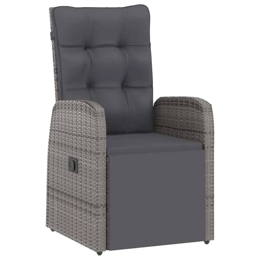 Salon de jardin 11 pcs avec coussins Résine tressée Gris - 9