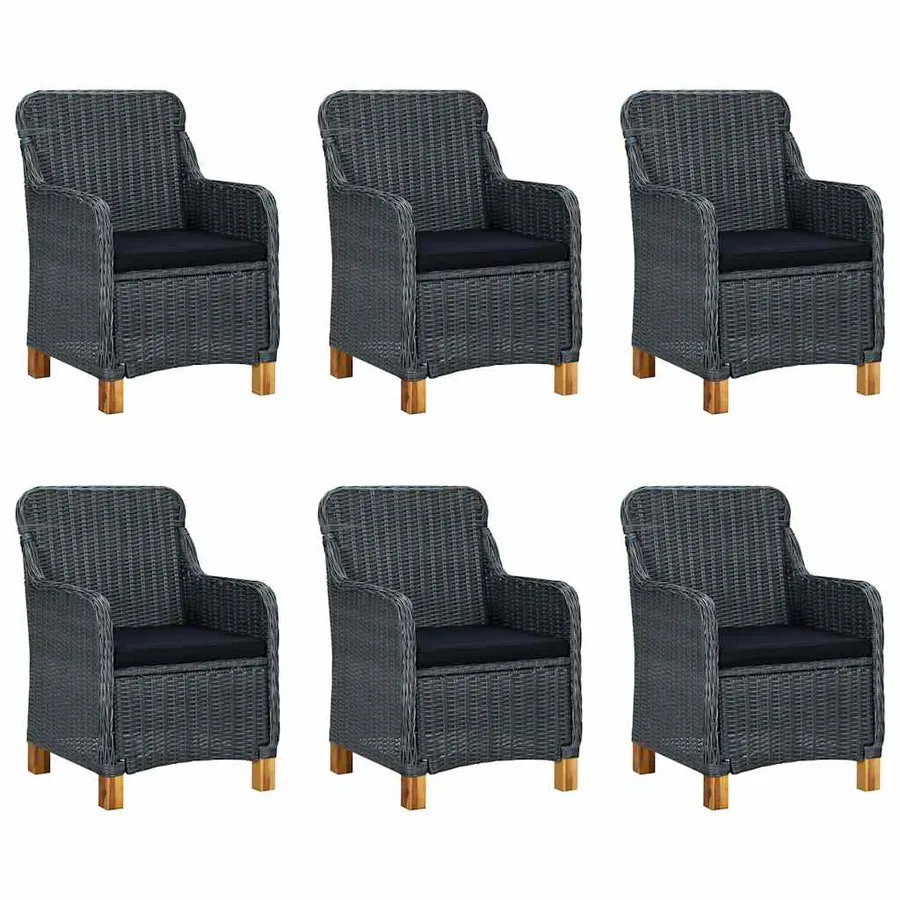 Ensemble à manger de jardin 7 pcs Gris foncé - 2