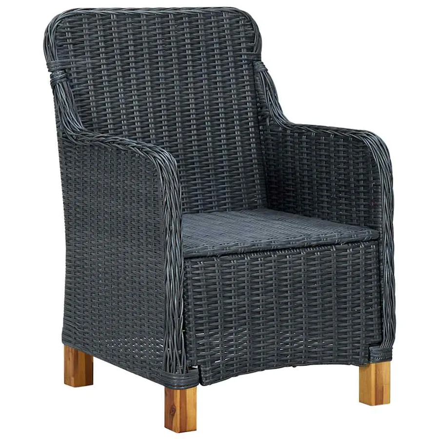 Ensemble à manger de jardin 7 pcs Gris foncé - 4