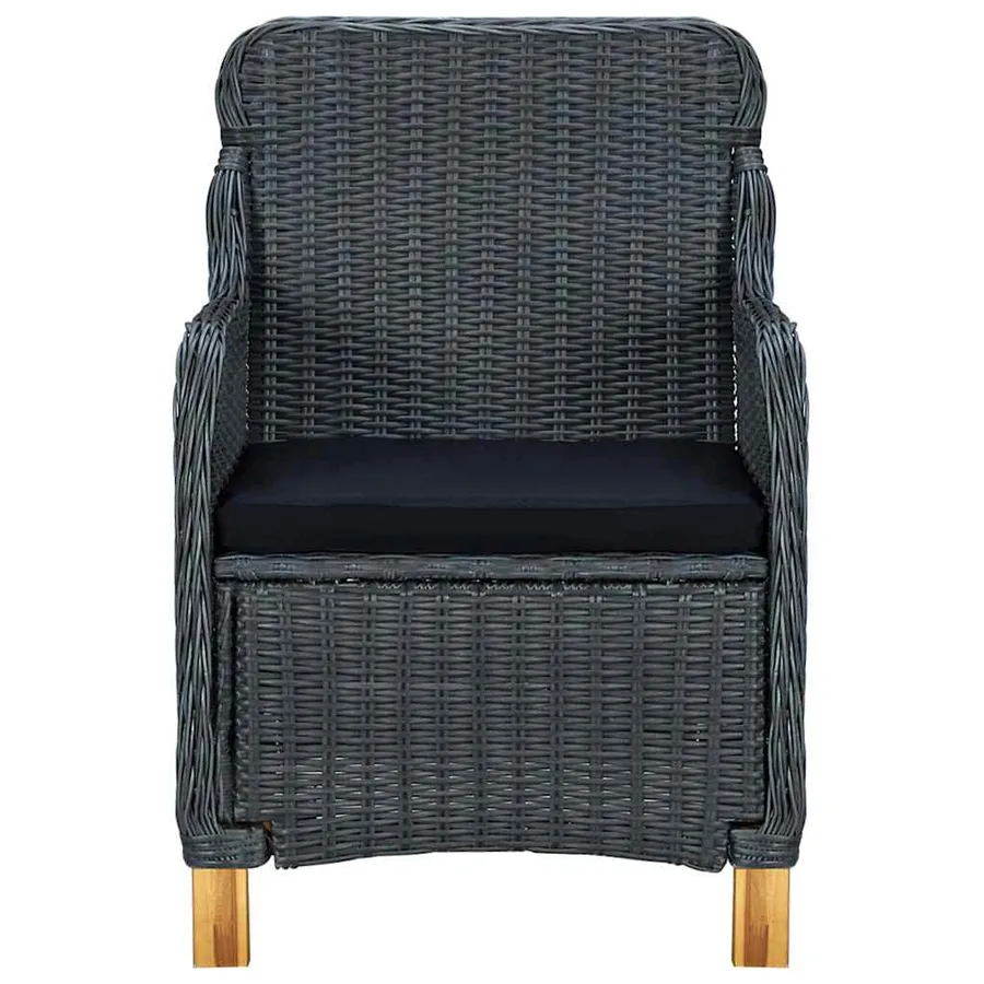 Ensemble à manger de jardin 7 pcs Gris foncé - 5