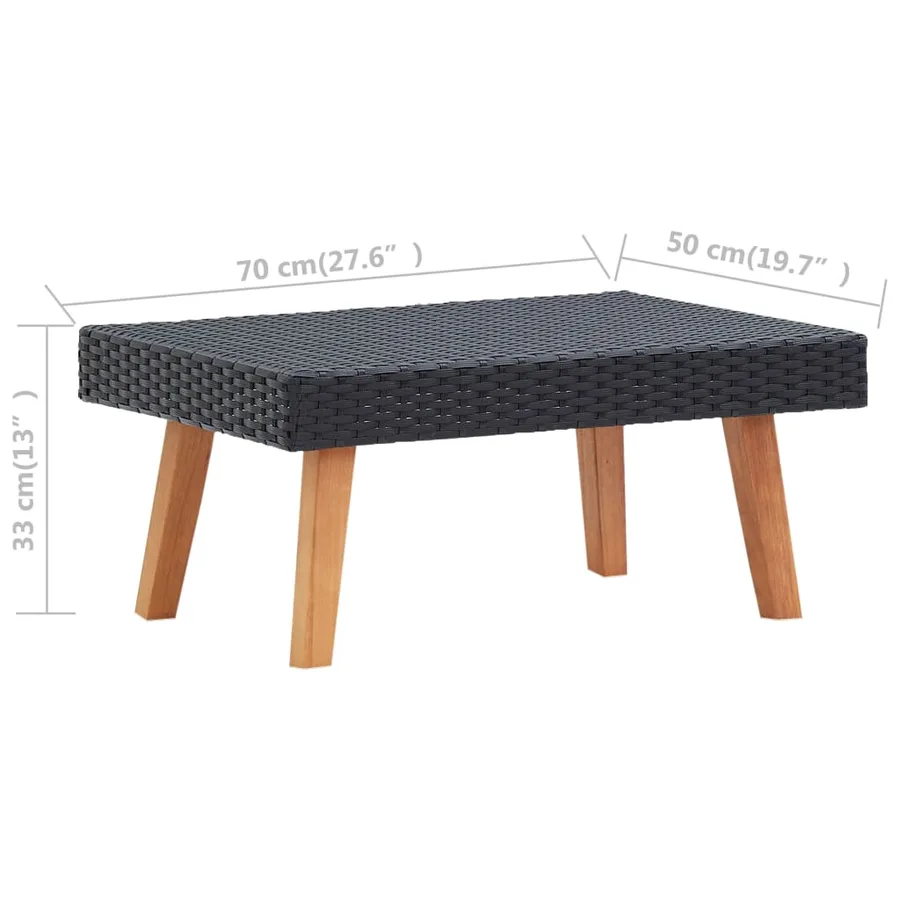 Salon de jardin 2 pcs avec coussins Résine tressée Noir - 10