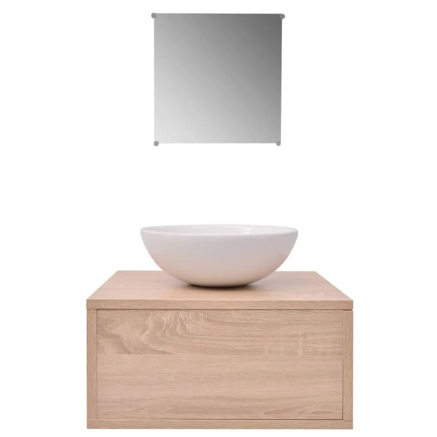 Meubles de salle de bains trois pièces Beige - 3