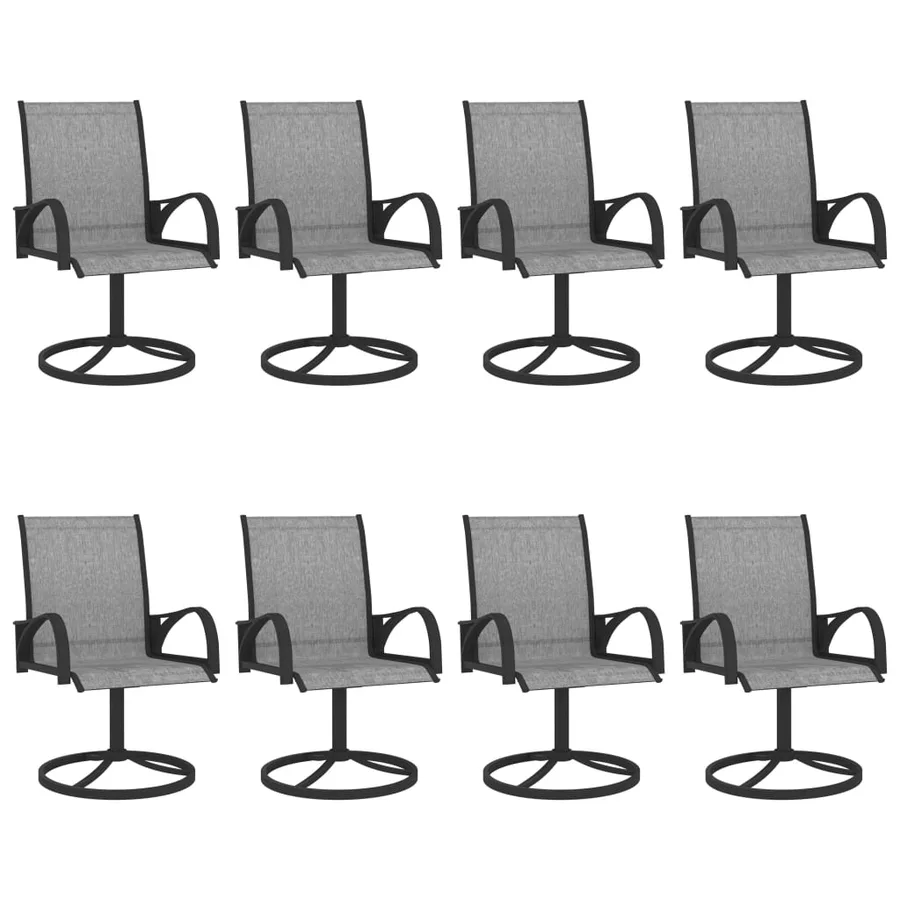 Ensemble à manger de jardin 9 pcs textilène et acier - 7