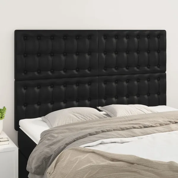 Tête de lit Noir 144x5x118/128 cm Similicuir
