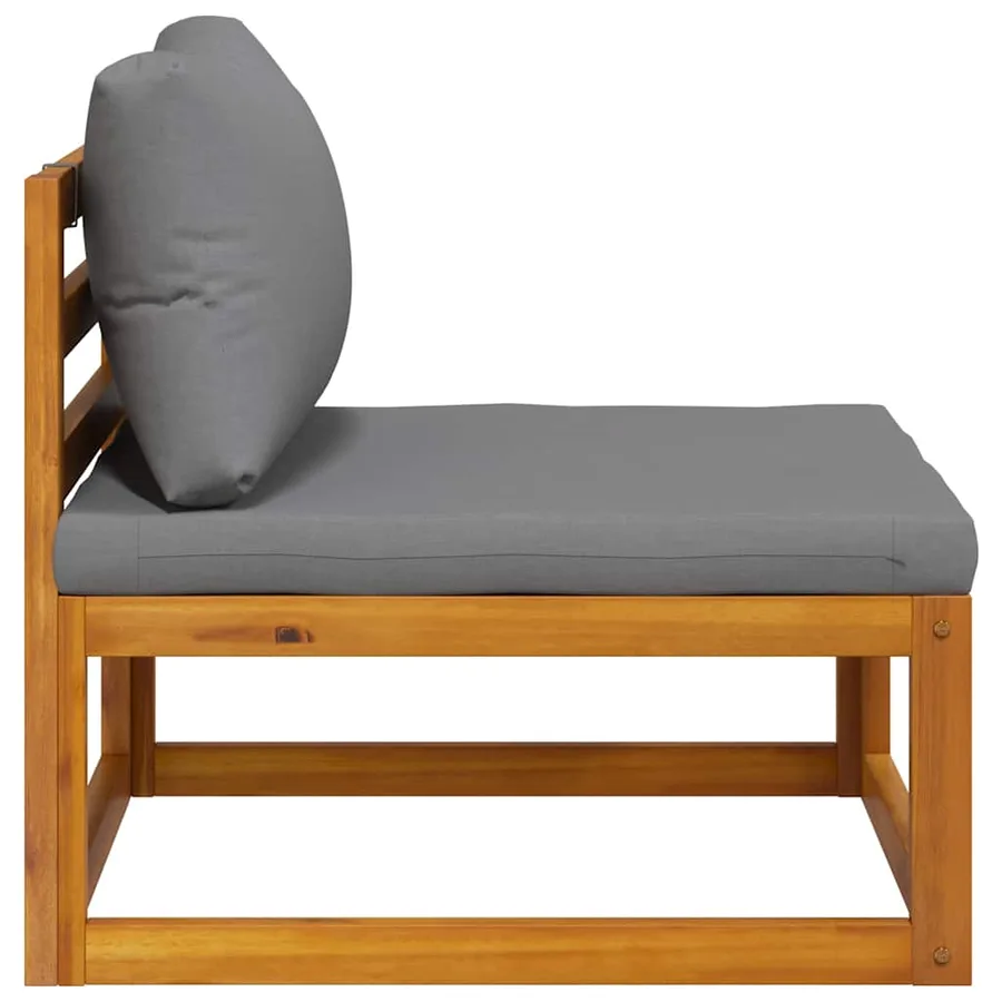 Canapé central sectionnel avec coussin gris foncé Bois d'acacia - 5