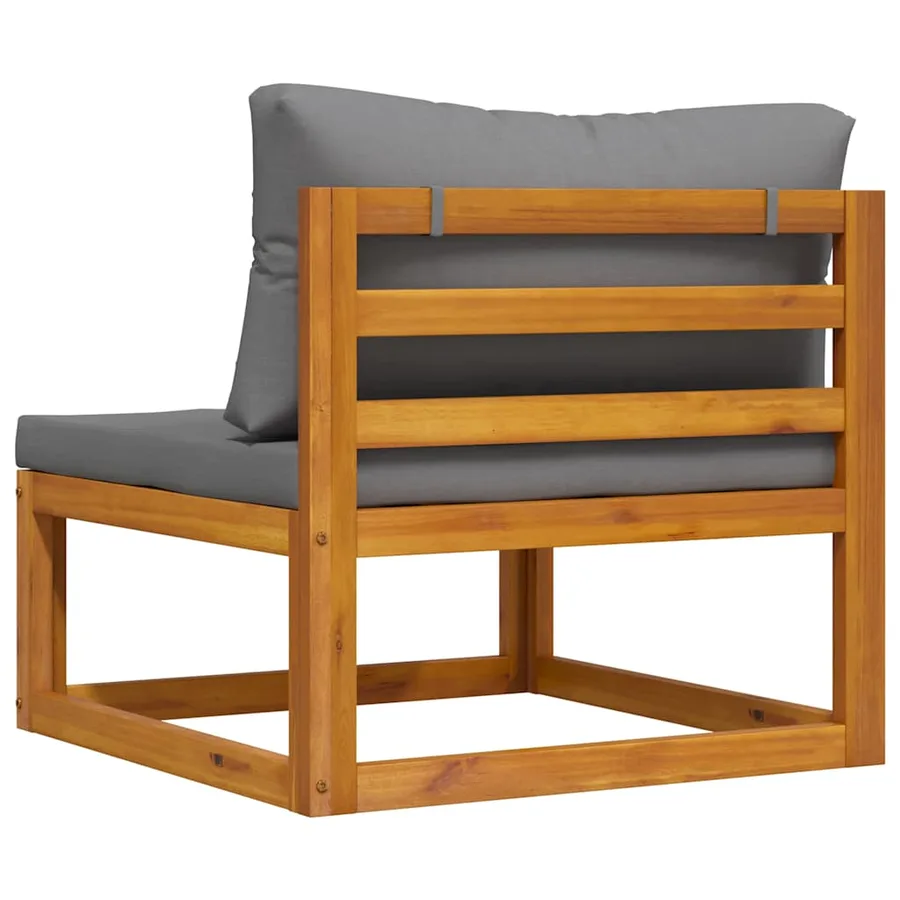 Canapé central sectionnel avec coussin gris foncé Bois d'acacia - 6