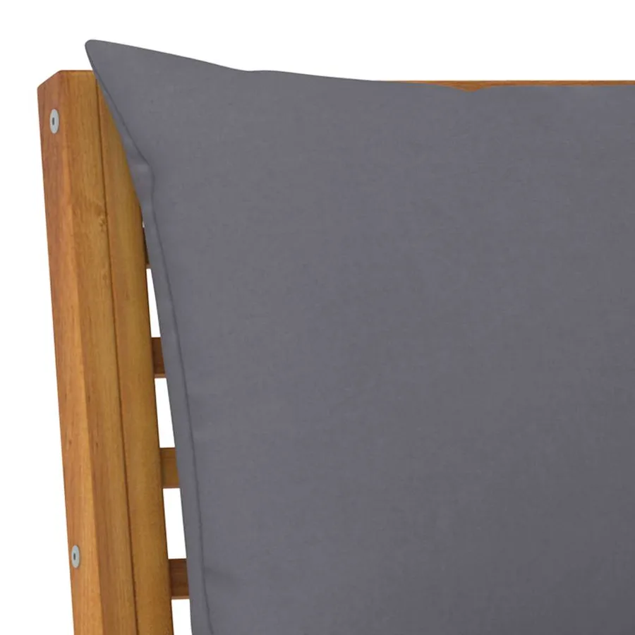Canapé d'angle sectionnel avec coussin gris foncé Acacia solide - 6