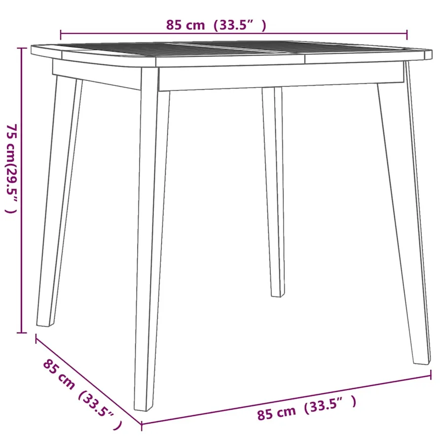 Ensemble à manger de jardin 3 pcs Bois d'acacia solide - 12