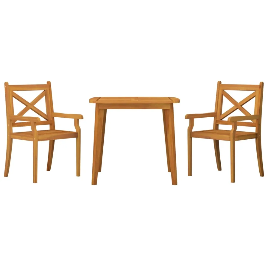Ensemble à manger de jardin 3 pcs Bois d'acacia solide - 3
