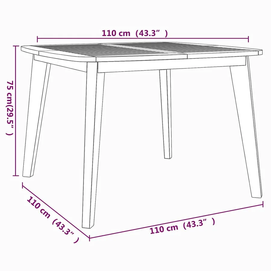 Ensemble à manger de jardin 5 pcs Bois d'acacia solide - 12