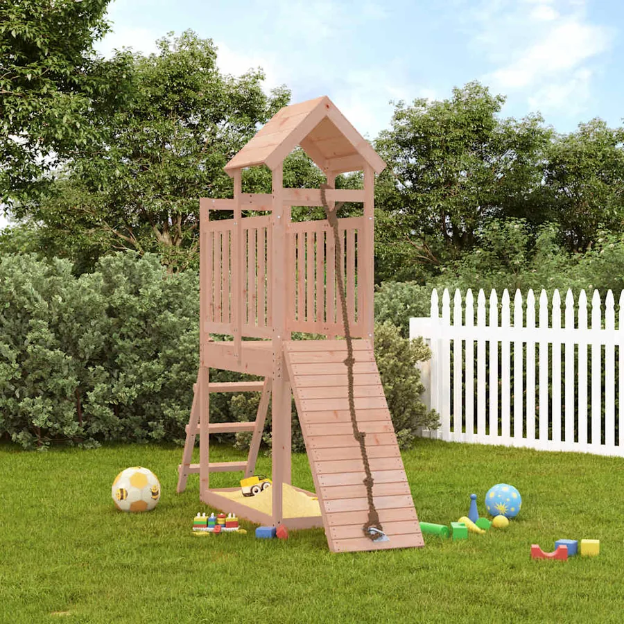 Maisonnette de jeu avec mur d'escalade bois massif Douglas