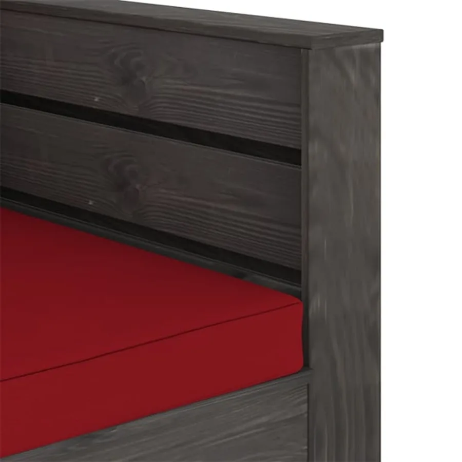 Salon de jardin 2 pcs avec coussins Bois imprégné de gris - 6