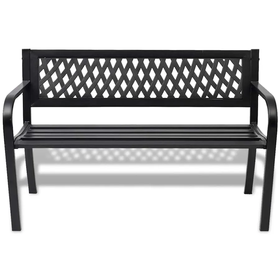 Banc de jardin 118 cm Acier Noir - 2