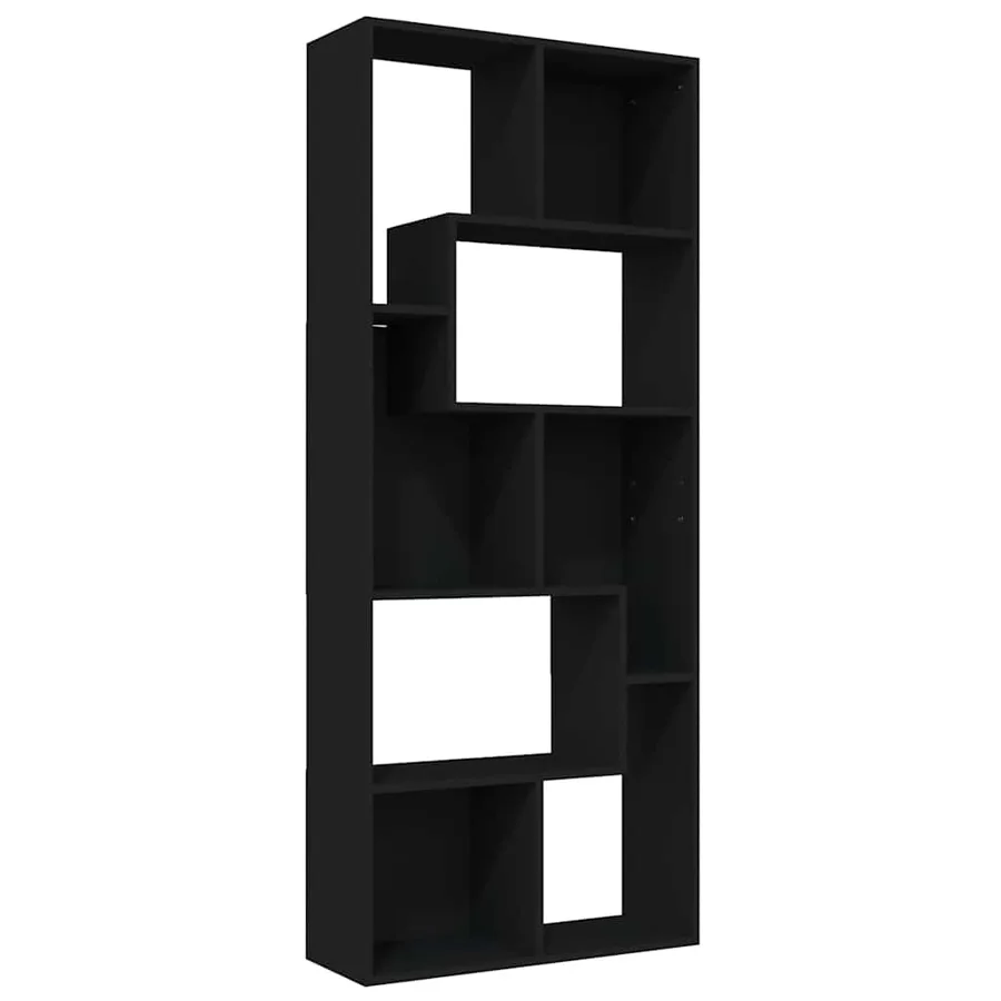 Bibliothèque Noir 67x24x161 cm Bois d'ingénierie - 2
