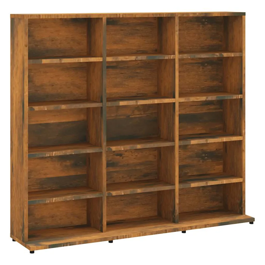 Armoire à CD Chêne fumé 100x23x89,5 cm Bois d'ingénierie - 2