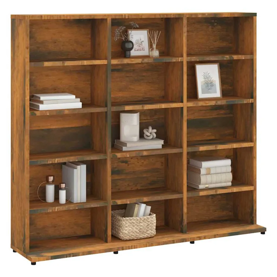 Armoire à CD Chêne fumé 100x23x89,5 cm Bois d'ingénierie - 5