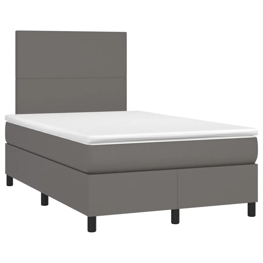 Sommier à lattes de lit avec matelas et LED Gris 120x200 cm - 3