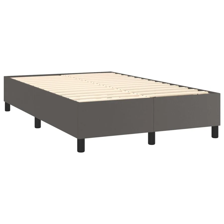 Sommier à lattes de lit avec matelas et LED Gris 120x200 cm - 5