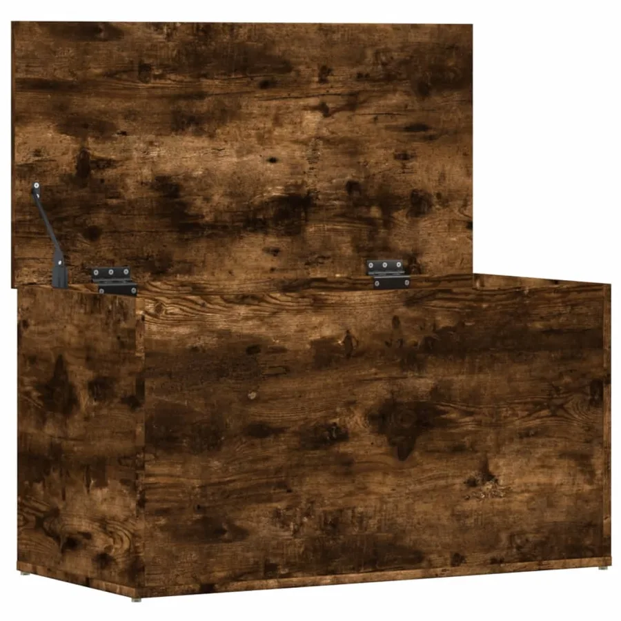 Coffre de rangement Chêne fumé 84x42x46 cm Bois d'ingénierie - 7