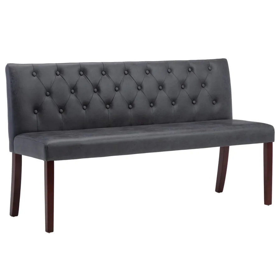 Banc 148,5 cm Gris Similicuir daim - 2