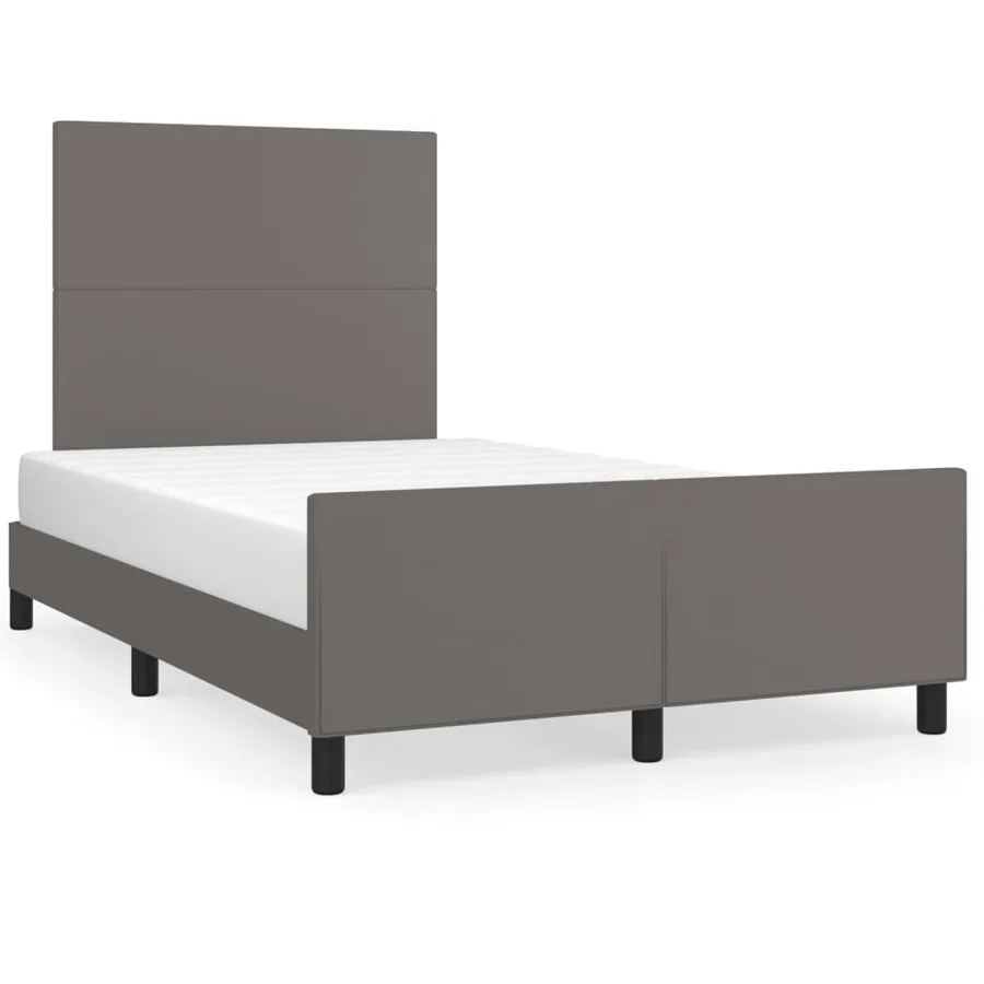 Cadre de lit sans matelas gris 120x200 cm similicuir - 2