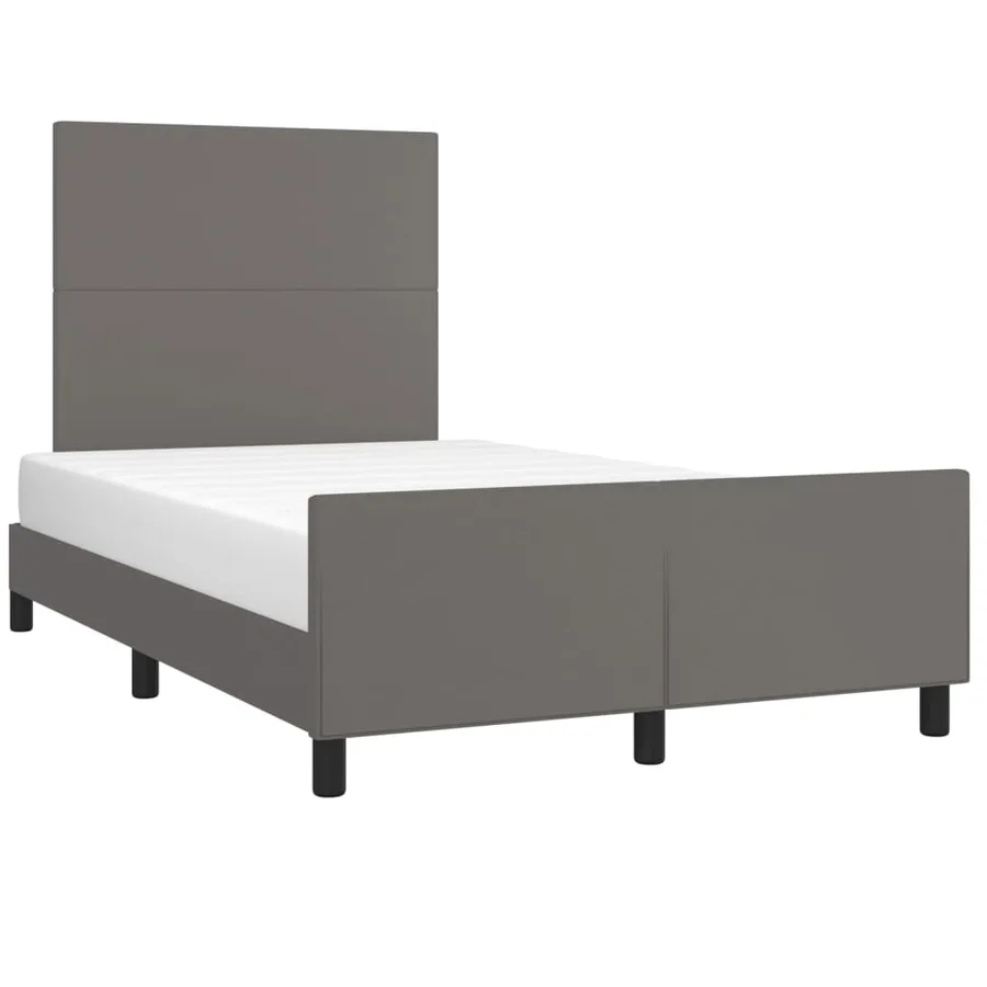Cadre de lit sans matelas gris 120x200 cm similicuir - 3