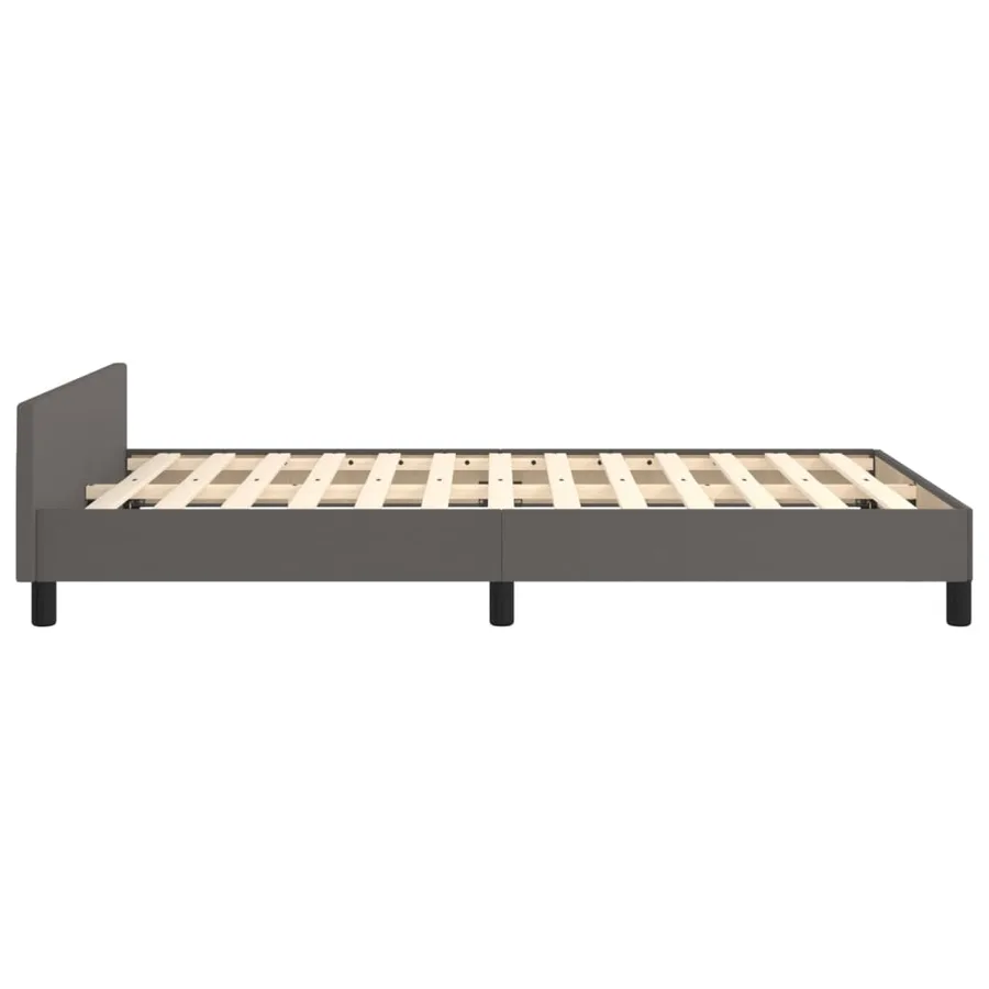 Cadre de lit sans matelas gris 120x200 cm similicuir - 7