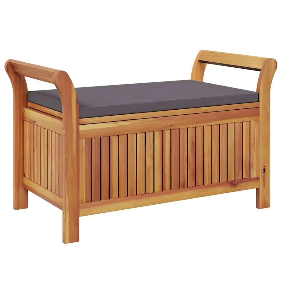 Banc de rangement de jardin avec coussin 91 cm Bois d'acacia - 8