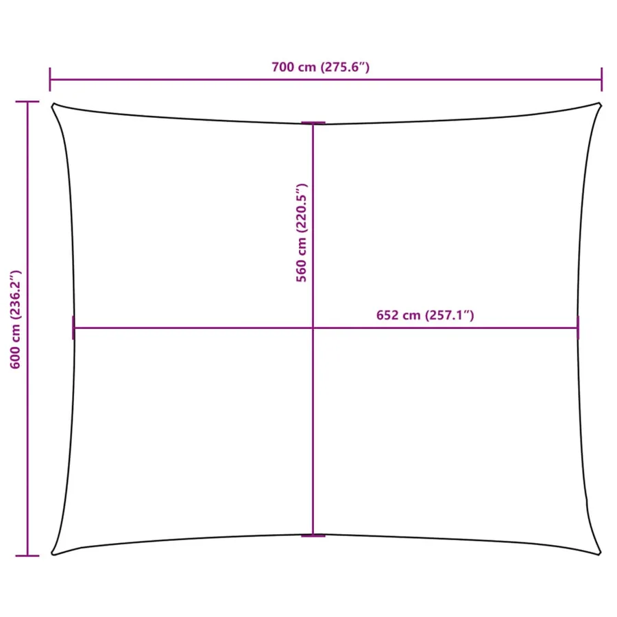 Voile de parasol tissu oxford rectangulaire 6x7 m anthracite - 10