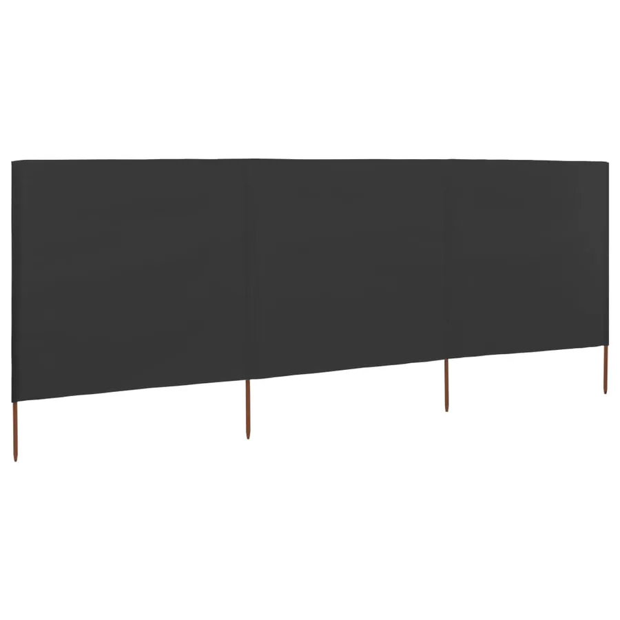 Paravent 3 panneaux Tissu 400 x 120 Anthracite