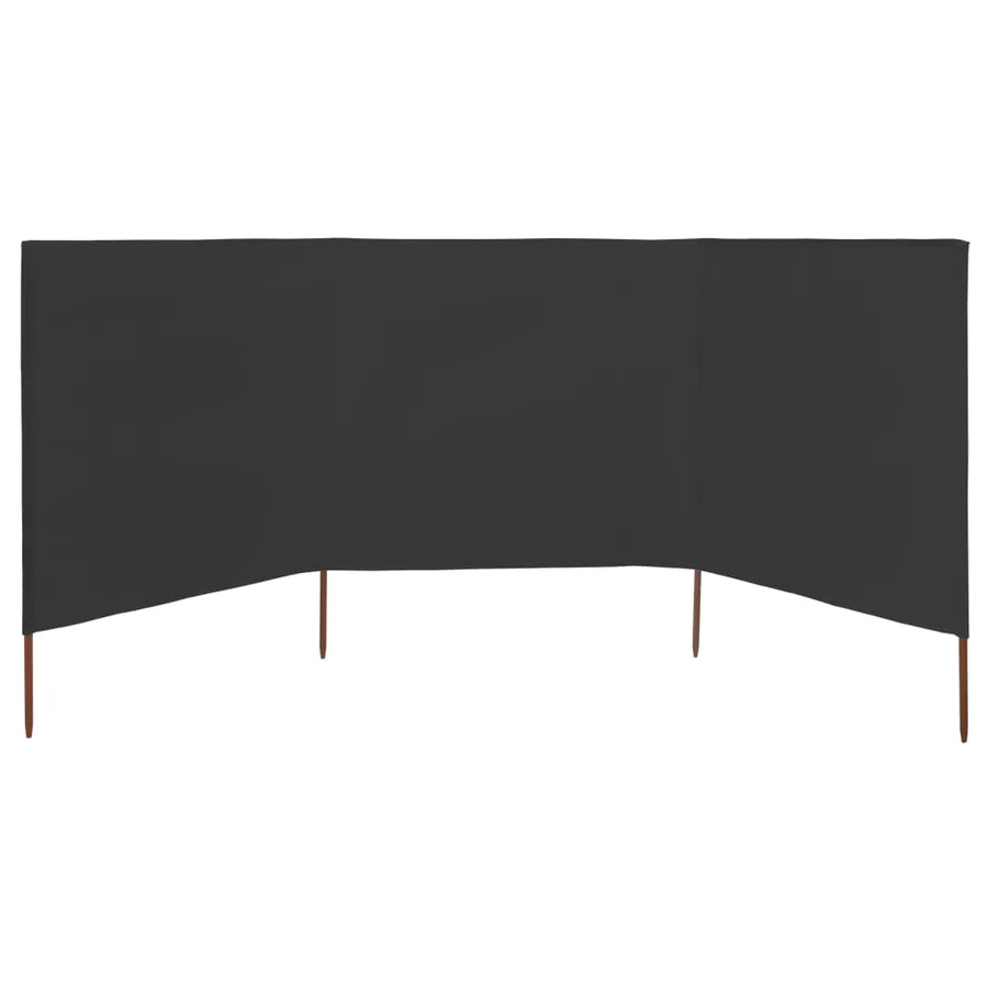 Paravent 3 panneaux Tissu 400 x 120 Anthracite - 2