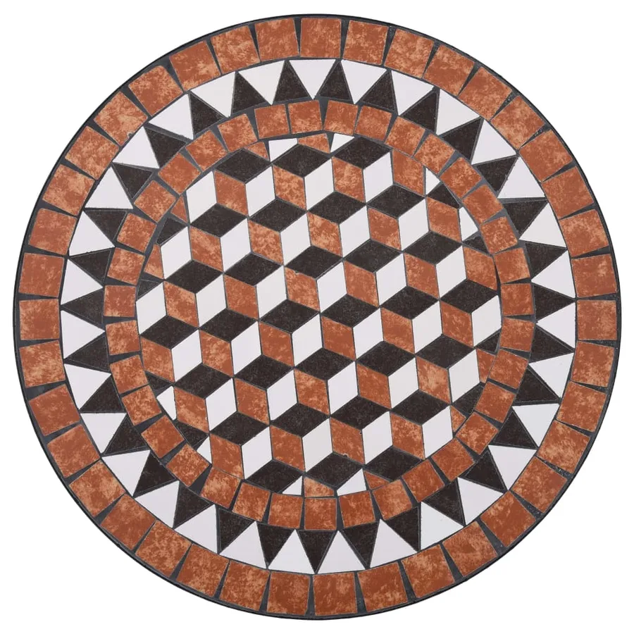 Table de bistro mosaïque Marron 60 cm Céramique - 5