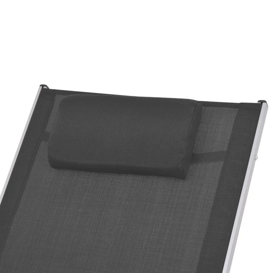 Chaise à bascule d'extérieur Noir Textilène - 5